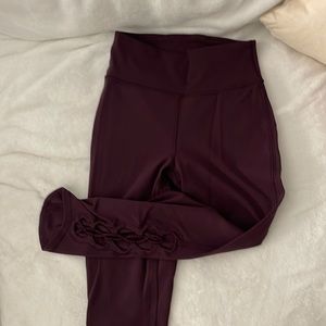 Plum Lululemon Leggings with Side Leg Detail